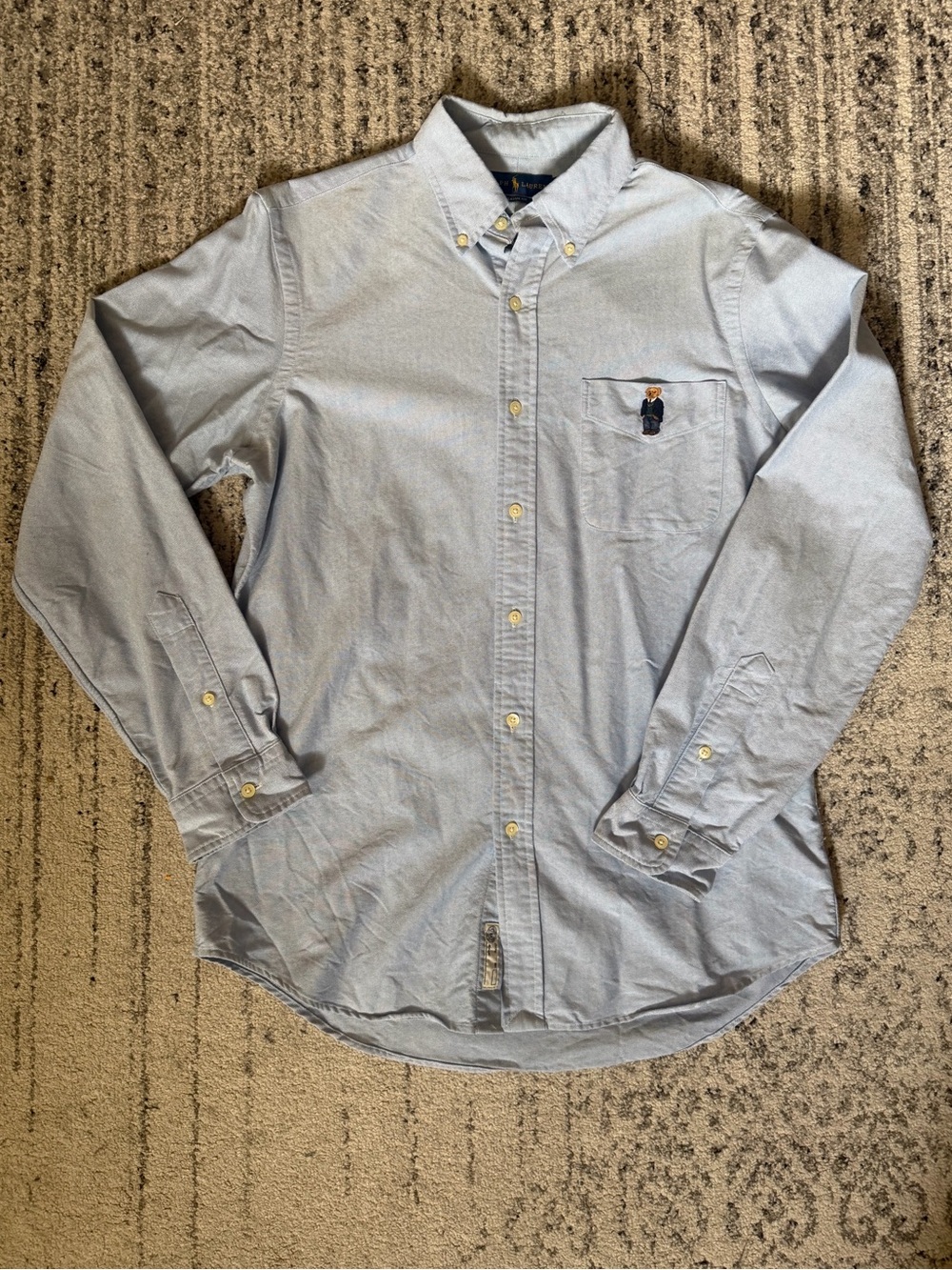 Polo Ralph Lauren Bear Light Blue Oxford Button-Down Shirt Men’s Size Medium